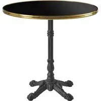 Pontiac 60cm Bistro Table with Gold Rim - Dark Marble, Wood