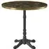 Pontiac 70cm Bistro Table with Gold Rim - Black Marble, Wood