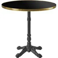 Pontiac 70cm Bistro Table with Gold Rim - Dark Marble, Wood