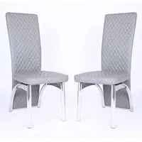 Pooler Dining Chairs - Grey, Faux Leather