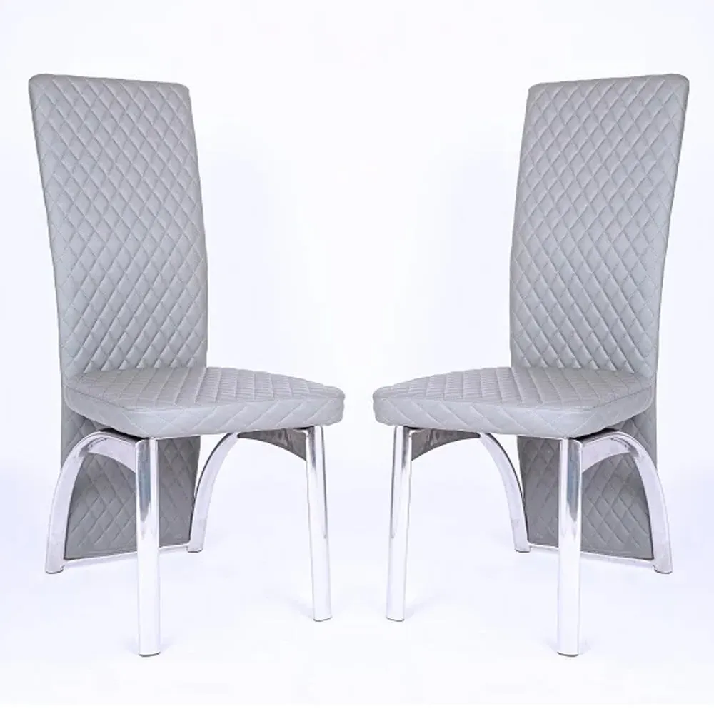 Pooler Dining Chairs - Grey, Faux Leather