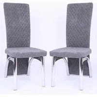 Pooler Dining Chairs - Grey, Velvet