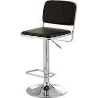 Porrima Bar Stool - Black, Faux Leather