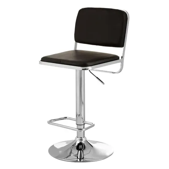 Porrima Bar Stool - Black, Faux Leather image