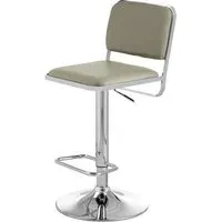 Porrima Bar Stool - Grey, Faux Leather