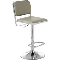 Porrima Bar Stool with Footrest - Light Grey, PU Leather alternate view