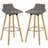 Porrima Bar Stools in Pair - Grey, Fabric
