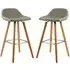 Porrima Bar Stools in Pair - Grey, Faux Leather
