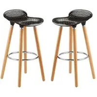 Porrima Bar Stools Pair - Black, Polypropylene