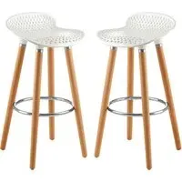 Porrima Bar Stools Pair - White, Polypropylene