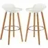 Porrima Bar Stools Pair - White, Polypropylene