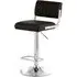 Porrima Channel Design Bar Stool - Black, Faux Leather