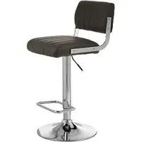 Porrima Channel Design Bar Stool - Grey, Faux Leather