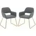 Porrima Dining Chairs with Gold Base - Grey, Fabric