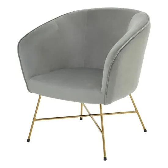 Porrima Velvet Upholstered Accent Chair - Grey image