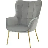 Porrima Velvet Upholstered Armchair - Grey
