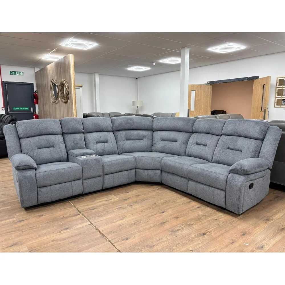 Portales Corner Sofa with Storage - Grey, Fabric