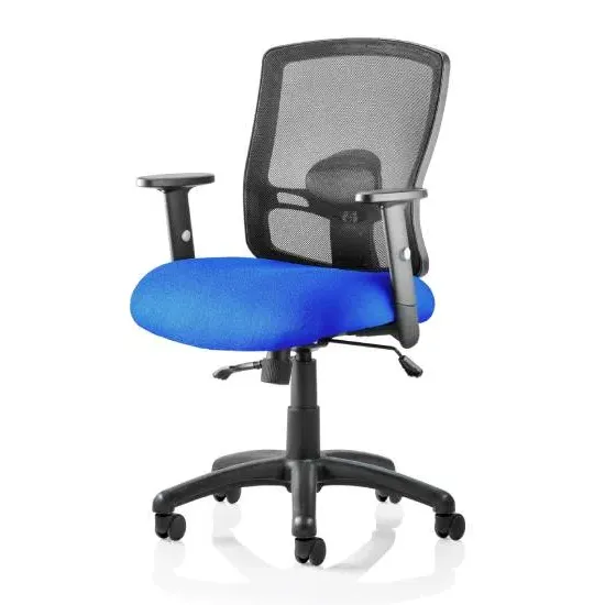 Portland II Office Chair with Lumbar Support - Blue, Mesh