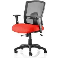 Portland II Office Chair with Lumbar Support - Cherry, Mesh