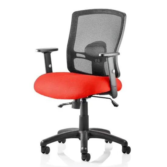Portland II Office Chair with Lumbar Support - Cherry, Mesh