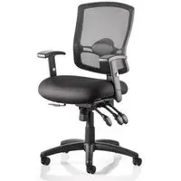 Portland III Office Chair with Lumbar Support - Black, Mesh