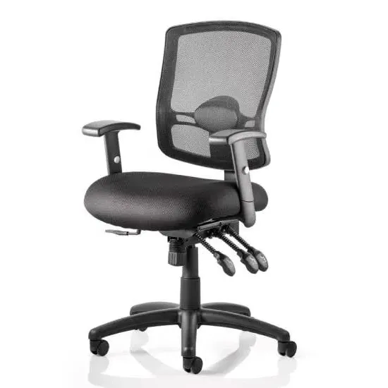 Portland III Office Chair with Lumbar Support - Black, Mesh image