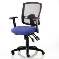 Portland III Office Chair with Lumbar Support - Blue, Mesh
