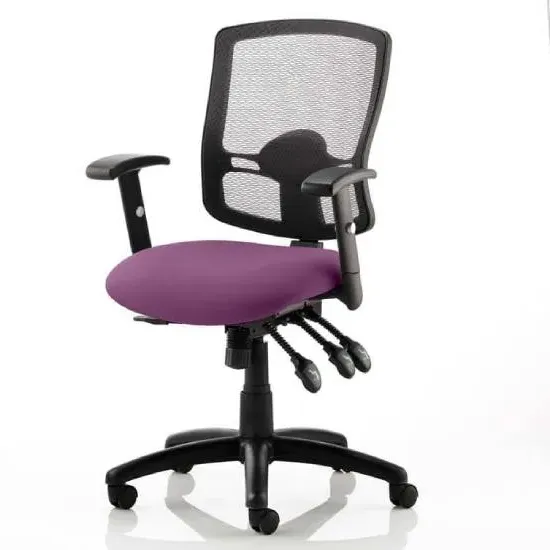 Portland III Office Chair with Lumbar Support - Purple, Mesh