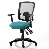 Portland III Office Chair with Lumbar Support - Teal, Mesh