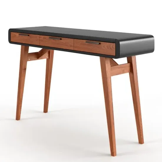 Portland Laptop Desk with 3 Drawers - Black, Oak