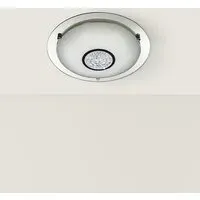 Portland LED Glass Shade Flush Light - White, Chrome