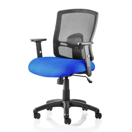 Portland Task Office Chair with Adjustable Arms - Blue
