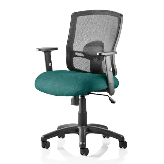 Portland Task Office Chair with Adjustable Arms - Teal