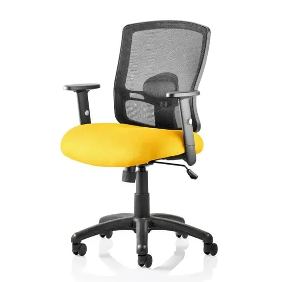 Portland Task Office Chair with Adjustable Arms - Yellow