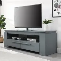 Portland TV Stand with 2 Drawers - Grey