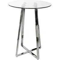 Poseur Round Bar Table - Clear, Glass