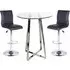 Poseur Round Bar Table with 2 Ripple Stools - Clear, Glass