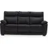 Posit 3-Seater Sofa - Black, Leather