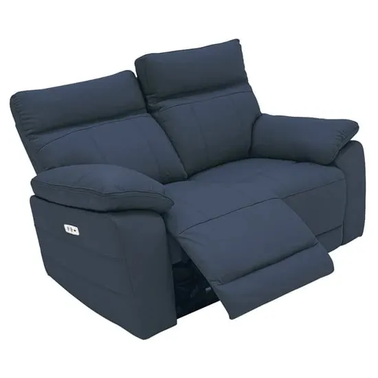 Posit Electric Reclining 2-Seater Sofa - Blue, Leather