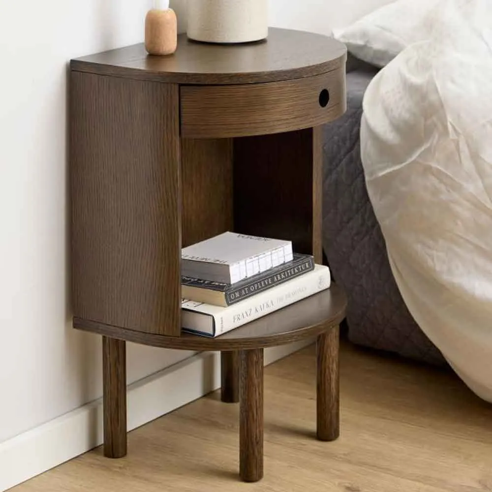 Pottstown Bedside Cabinet with 1 Drawer - Smoked Oak product