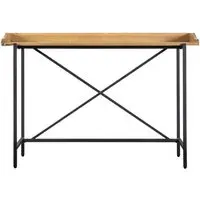 Powell Wooden Laptop Desk with Black Metal Frame - Natural, Oak