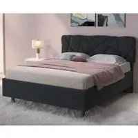 Poznan King Size Ottoman Bed - Anthracite, Fabric