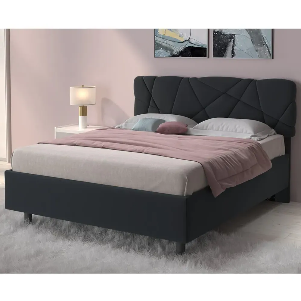 Poznan Small Double Ottoman Bed - Anthracite, Fabric image
