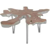 Praecipua Coffee Table - Silver, Teak