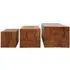 Praecipua Square Set of 3 Stools - Brown, Teak