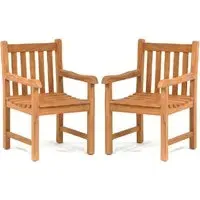 Prague Outdoor Arm Chairs Pair - Teak