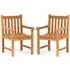 Prague Outdoor Arm Chairs Pair - Teak