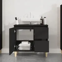 Prague Vanity Unit with Storage - Black, Oak