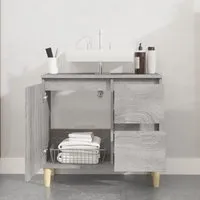 Prague Vanity Unit with Storage - Grey, Oak