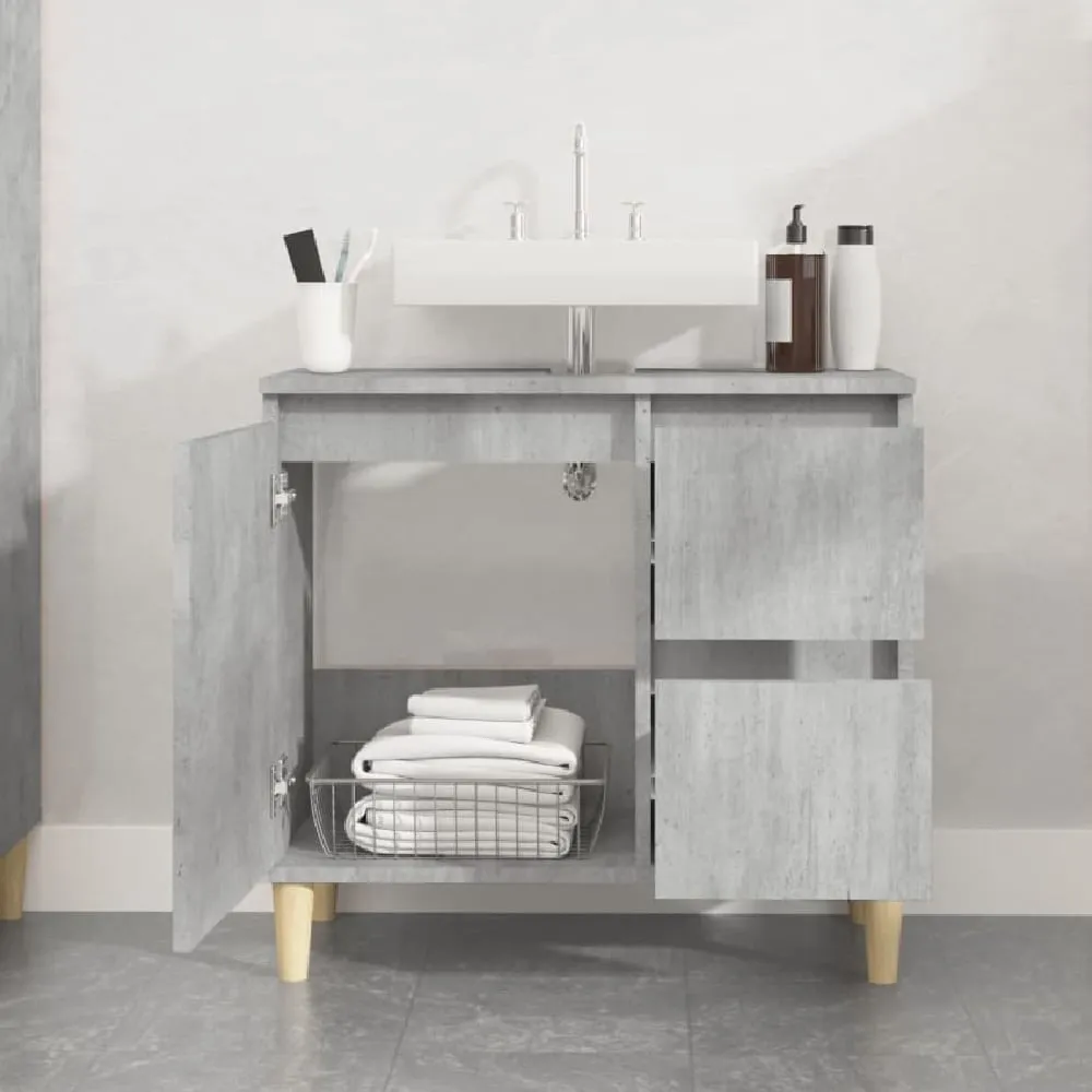 Prague Vanity Unit with Storage - Grey, Oak